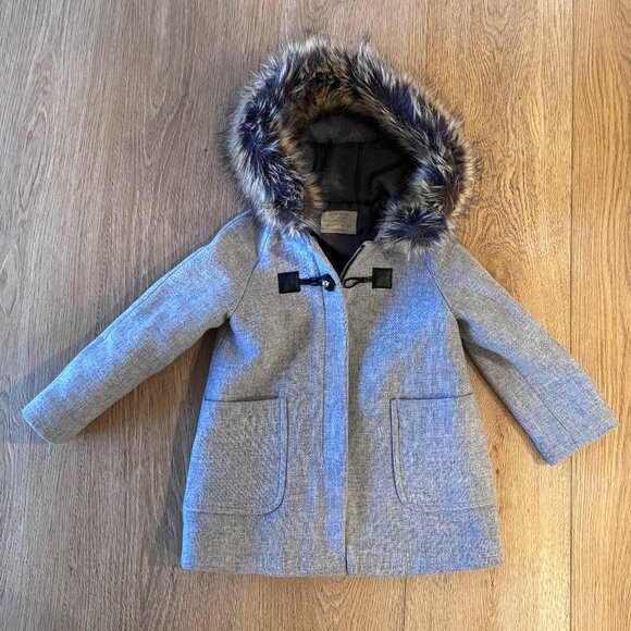 ZARA Girls' Winter Coat (Size 7 / 122 cm) - Excellent Like New condition